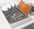 Surpahs 17.5 x 13.1 Inch Roll-Up Dish Drying Rack, Fits Across Sink Openings up - Image 7