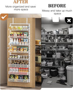 POKIPO Over the Door Pantry Organizer 8-Tier, Large Metal Door Spice Rack - Image 3