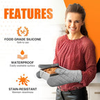 Silicone Oven Mitts, Heat Resistant 2PCS Oven Mitts - Image 4