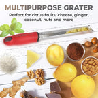 Stainless Steel Cheese Grater & Lemon Zester w/Extra Sharp Blade - Image 5