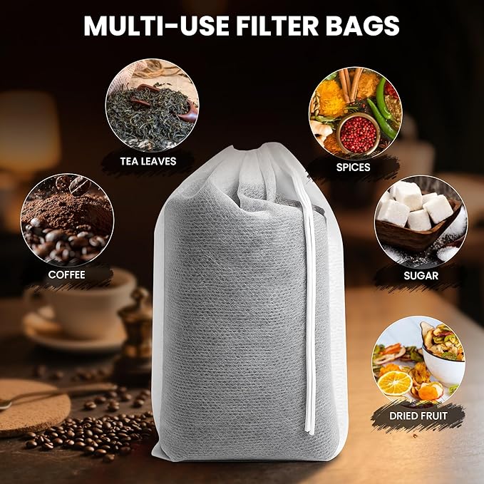 Cold Brew Bags, 6 * 8 Inch Fine Mesh Drawstring Pouches, Fits Mason Jars & - Image 5