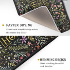 Vintage Microfiber Dish Drying Mat Wildflowers Leaves Absorbent Dry Mat - Image 3