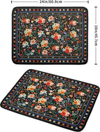 Floral Microfiber Dish Drying Mat Large Absorbent Dish Drainer Rack Pad - Image 2