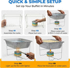 Disposable Chafing Dish Buffet Set – 6 Pack Half Size, Patented Foldable Wire - Image 5