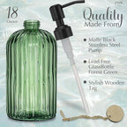 JASAI 18Oz Green Glass Soap Dispenser - Image 2