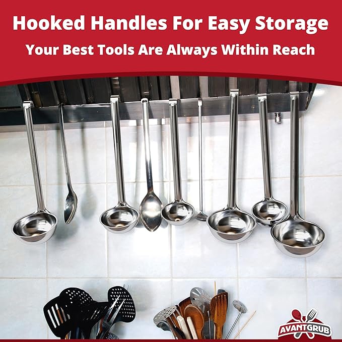 Super Sturdy, Ergonomic 6 Oz. Soup Ladle 3 Pk. Stainless Steel Ladles - Image 7