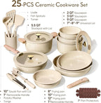 CAROTE 25PCS Ceramic Cookware Set, Pots and Pans set Non Stick, RV Kitchen - Image 2