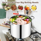 20 Qt Large Stock Pot, E-far Stainless Steel Stockpot - Image 4