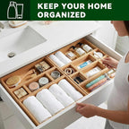Bamboo Drawer Organizer 7 Pcs for Kitchen Multi-purpose Storage Dividers for - Image 7