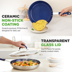 NutriChef 12" Fry Pan With Lid - Image 3