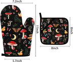 Mushroom Oven Mitts and Pot Holders Sets Cute Oven Gloves Heat Resistant 4 Pcs - Image 4