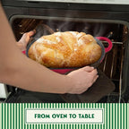 Enameled Cast Iron Bread Oven 2 Qt, Non-Stick Single Loaf Cast Iron Bread Pan - Image 6