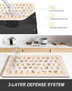 Rnivvi Dish Drying Mat for Kitchen Counter, 12 x 19" Cute Flower Theme Super - Image 4
