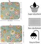 Boho Floral Kitchen Dish Drying Mat - Image 2