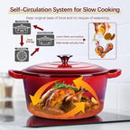 E-far Dutch Oven Pot with Lid, 5 Quart Enameled Cast Iron Round Dutch Oven - Image 5