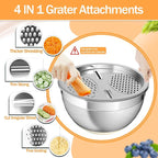 Nicdiet Mixing Bowls with Airtight Lids, Stainless Steel Mixing Bowl Set with 3 - Image 5