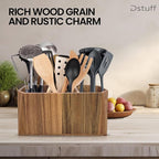 Large Kitchen Utensil Holder for Countertop – Acacia Wood Utensil Organizer - Image 8