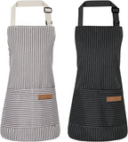 2 Pack Stripes Kids Apron, Kids Cooking Aprons by XLSXEXCL