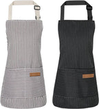 2 Pack Stripes Kids Apron, Kids Cooking Aprons by XLSXEXCL