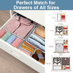Criusia Drawer Organizer Clothes, 8 Pack Underwear Drawer Organizer, Foldable - Image 5