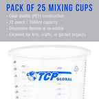 TCP Global 32 oz. Graduated Plastic Mixing Cups - Image 4