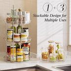 LAMU 4 Pack 10.6'' 2-Tier Lazy Susan Turntable Organizer Rotating Spice Rack - Image 3