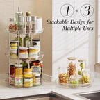 LAMU 2 Pack 2 Tier Lazy Susan Turntable Organizer 10.6'' Rotating Spice Rack - Image 4