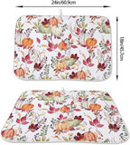 Fall Autumn Dish Drying Mat 18 x 24 inch Thanksgiving Pumpkin Maple Leaf Flower - Image 2