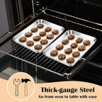 E-far 2 Packs Toaster Oven Trays, 9.4”x7.3” Stainless Steel Small Baking Cookie - Image 3
