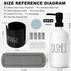 Kitchen Soap Dispenser Set, 16.9 fl oz Hand and Dish Soap Dispensers - Image 2