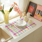 Easter Checkered Dish Drying Mat 18x24 Inch Colorful Buffalo Plaid Drying Mat - Image 7
