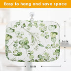 Sanwarm Absorbent Dish Drying Mat, Vintage Summer Eucalyptus Leaves Flower - Image 2