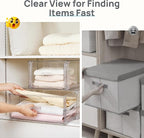 Vtopmart 9 Pack 18QT Clear Stackable Storage Drawers, Easily Assemble Closet - Image 8