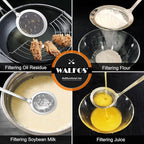 Walfos Fine Mesh Strainer and Fat Skimmer Spoon Set, 304 Stainless Steel Fat - Image 3