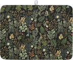 Black Green Botanical Dish Drying Mat by Kawani