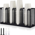 Maxcheck Metal Mesh Cup and Lid Holder Coffee Paper Cup Dispenser Lid Holder by Maxcheck