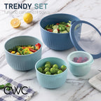 COOK WITH COLOR Prep Bowls with Lids- Wide and Deep Nesting Plastic Small - Image 2