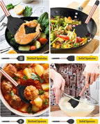 Pack of 4 Silicone Cooking Utensils Set, Non Stick Large Solid Spatulas - Image 3
