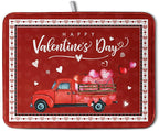 Happy Valentine's Day Dish Drying Mat by Kwlegh