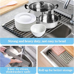 Seropy Roll Up Dish Drying Rack Over the Sink Drying Rack - Image 7