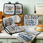 Sratte 6 Pcs Kitchen Decor Accessories Set Farmhouse Towels Pot Holders Oven - Image 2