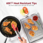 600ºF Heat Resistant Kitchen Tongs: U-Taste 12 inch Large Silicone Cooking Tong - Image 3