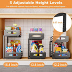 mixeshop Under Sink Organizer, 2 Tier Under Sink Organizers and Storage - Image 6