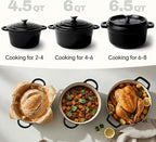 6.5 Quart Dutch Oven Pot with Lid, Non Stick Enameled Cast Iron Dutch Oven - Image 3
