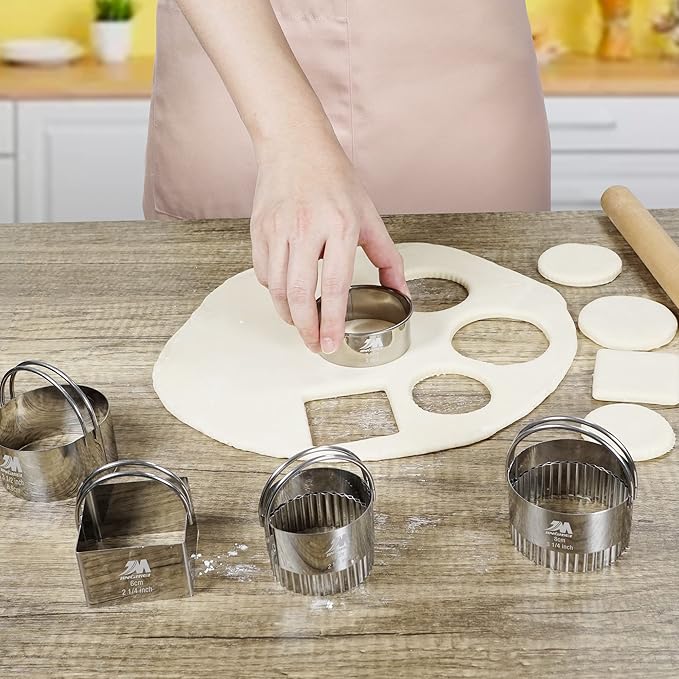 Round Cookie Biscuit Cutter Set 12 Pieces Graduated Circle Pastry Cutters 18/8 - Image 6