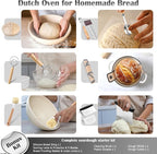 E-far Enameled Dutch Oven Pot for Bread Baking, 6QT Enameled Cast Iron Cookware - Image 3