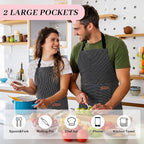 2Pack Adjustable Kitchen Apron for Women Men - Image 4