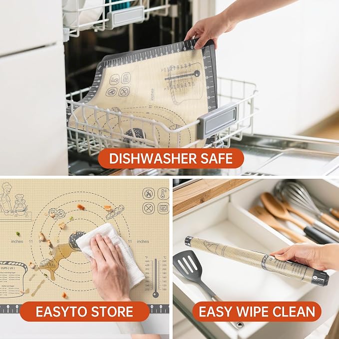 Silicone Mat for Baking, Extra Thick Silicone Baking Mat - Image 9