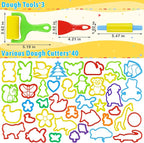 Dough Tools with 40 pcs Plastic Dough Cutters Animal Shapes - Image 2