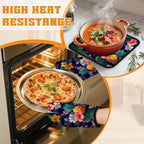 Palm Leaf Tropical Oven Mitts and Pot Holders, Pineapple Hibiscus Heat - Image 6
